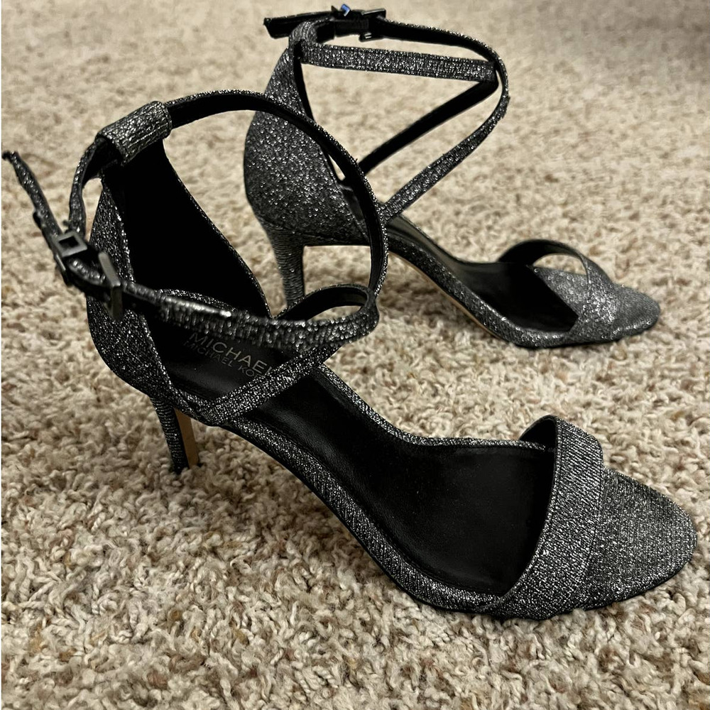 Michael Kors Silver/Black Heels- Size 7M